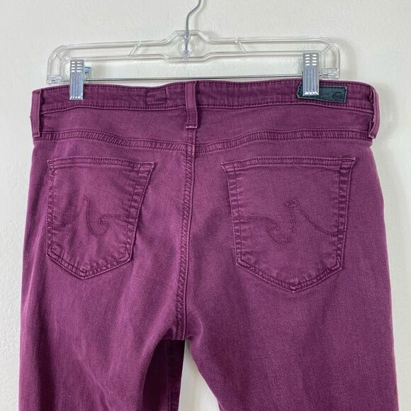 AG Adriano Goldschmied Purple Stevie Ankle Cropped Slim Straight Jeans Size 32 - Picture 5 of 7
